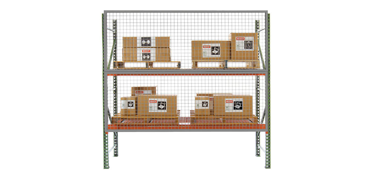 12 F Wireway Husky Pallet Rack With Wire Decking And Rack Guard Starters