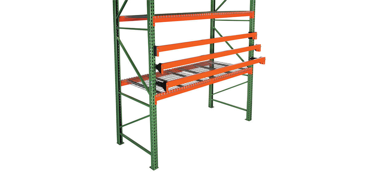 12 F Wireway Husky Pallet Rack With Wire Decking And Rack Guard Starters